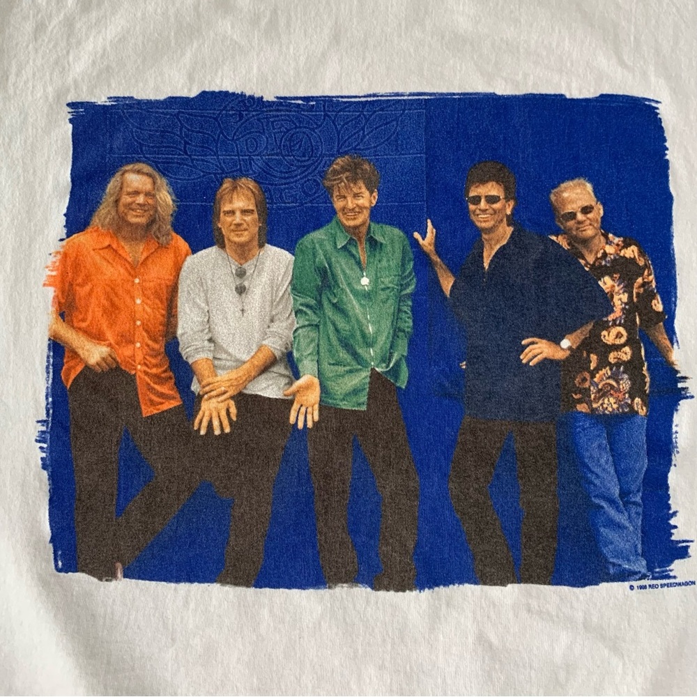 Vintage 1998 Reo Speedwagon Graphic White Winterland offical T-Shirt